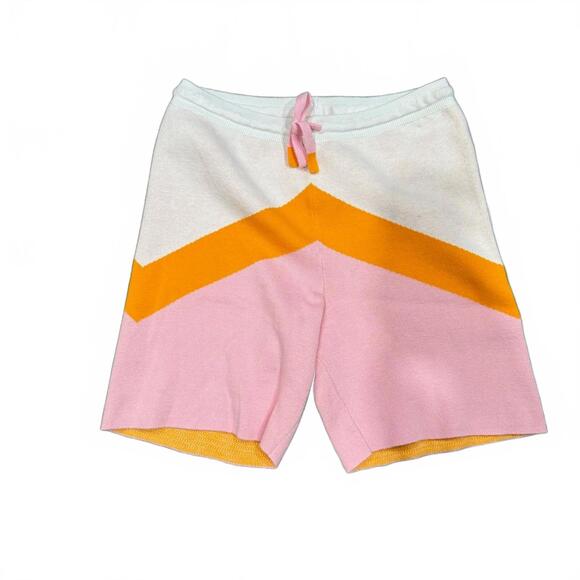 Free People Intimately Striped Pink Chevron Knit Elastic Bike Shorts- Size Small - Picture 3 of 9